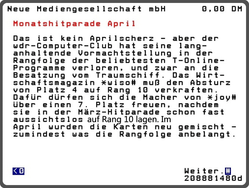 BTX-COM-Hitparade-1997-01 Bild: BTX-COM-Hitparade-1997-01